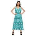 thumbnail image 1 of Moomaya Robe Longue Maxi pour Femmes en Coton Imprimé à Bretelles Spaghetti et Col en V, 1 of 6