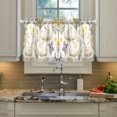 thumbnail image 2 of Yayeee Kitchen Curtains Tier Pair Light Filtering 27"x36" Rod Pocket Short Cafe Window Panel, Floral Rabbit, 2 of 7