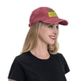 thumbnail image 7 of DouZhe Adjustable Washed Cotton Baseball Cap - Danger Warning Prints Vintage Dad Hat Unisex Sports Caps (Red), 7 of 7