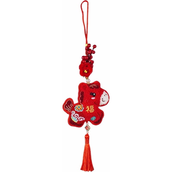 Red Fire Horse Cartoon Figure for Chinese New Year 2026 Year of the Horse Lucky Charm Decoration, Ideal for Home Wall and Door Decorative Accessory for Spring Festival