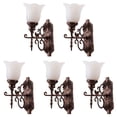 thumbnail image 1 of MOVTOTOP Mini Lampe Murale Modèle pour Usage Domestique en Acier Inoxydable et ABS Rouge Foncé 5 Pcs, 1 of 7