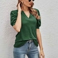 thumbnail image 4 of Female Puff Sleeve Top, V Neck Casual Fit Puff Sleeve Blouse Fashionable  For Summer, 4 of 7