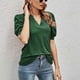 thumbnail image 1 of Blusa con cuello en V, blusa con mangas abullonadas Blusa con cuello en V para mujer, blusa con mangas abullonadas para mujer, blusa con mangas abullonadas optimizada para la excelencia, 1 of 7