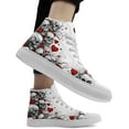 thumbnail image 2 of Coolcustomize Skull High Top Canvas Sneakers for Men Women, Gothic Floral Print Streetwear Casual Fashion Skate Shoes, 2 of 7