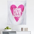 thumbnail image 1 of Live Laugh Love Tapestry, Notebook Style Backdrop with a Giant Heart and a Phrase, Fabric Wall Hanging Decor for Bedroom Living Room Dorm, 5 Sizes, Hot Pink White, by Ambesonne, 1 of 1