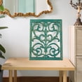 thumbnail image 6 of Sungmor Cast Iron Scroll Wall Decor, Flower Carved Artwork, 12x15 Inch Intricate and Pretty Plaque, Living Room, Bedroom Decorations, Antique Green with Gold Accent, 6 of 8