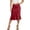 Red, variant on Qholemyo Womens Midi Skirt Satin Comfortable Slit Hem Slim Skirts Stylish Casual Versatile Summer Skirt