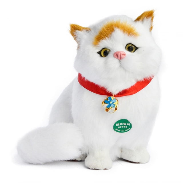 Modelo de gato de simulación para niños, regalos del Día de San Valentín, modelo de mascotas adorables de dibujos animados, regalo ornamental, juguete Estilo D