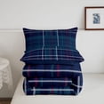 thumbnail image 5 of Manfei Vintage Grid Twin Comforter Sets,Modern Check Bedding Set,Navy Teal,Navy Blue Reversible,2pcs,1 Comforter and 1 Pillowcase,2pcs,1 Comforter and 1 Pillowcase, 5 of 7