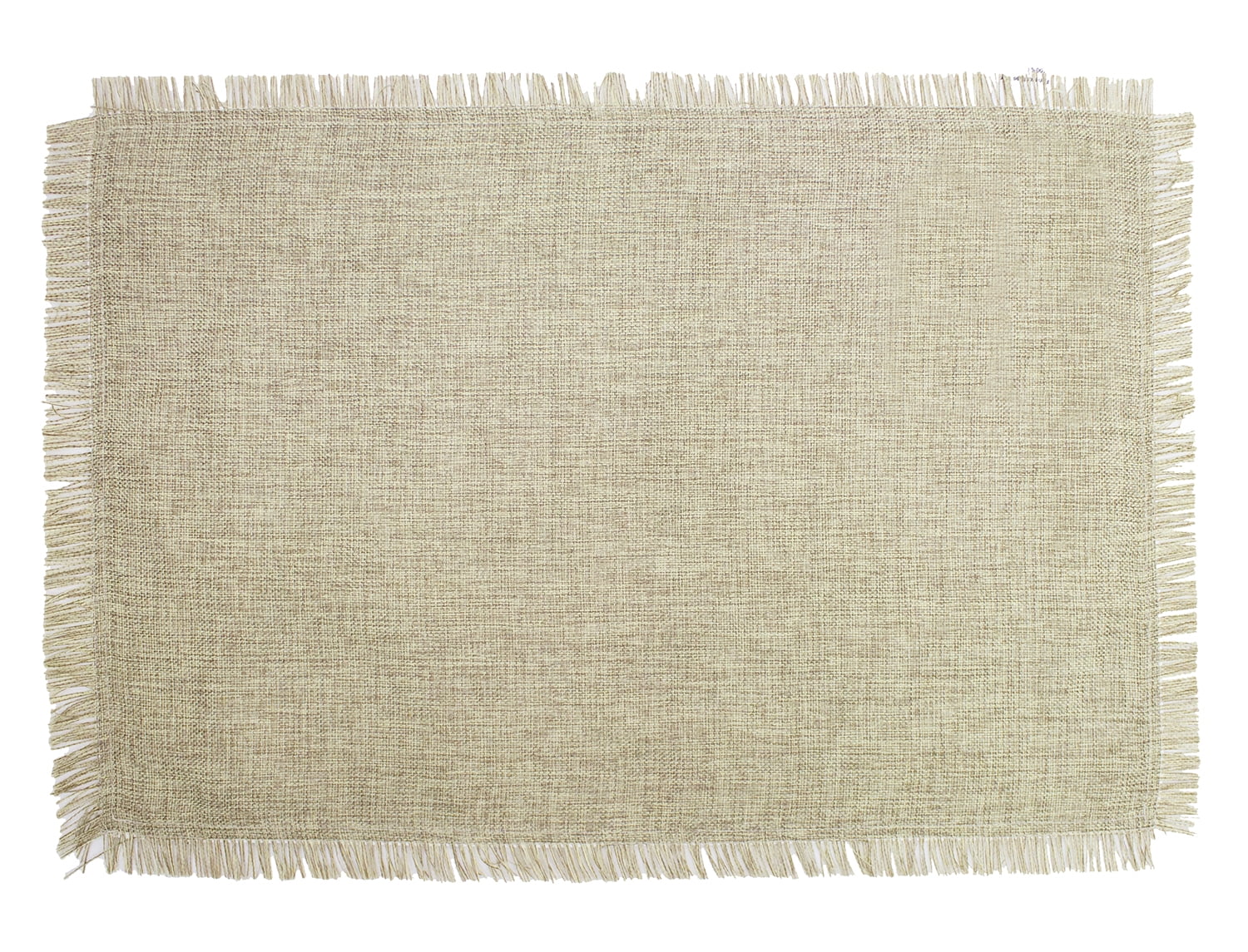 Rustic Chic Plain Table Placemat with Frayed Edges - Set of 4 (Natural Frayed 13"x19" Placemat-Set of 4)
