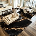 thumbnail image 2 of Bleum Cade 2x6 Runner Rugs for Hallways Kitchen Modern Abstract Washable Rug Soft Non Slip Black Gold Marble Indoor Carpet for Laundry Entryway Bedroom Bathroom, 2 of 12