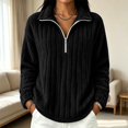 thumbnail image 2 of Fewfanhot Womens Fall Outfits Fall Winter Quarter Zip Ribbed Cable Long Sleeve Soft Comfy Tops Sweaters Fashion Clothing, 2 of 7