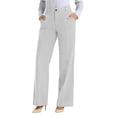 thumbnail image 5 of Wide Leg Pants for Women BWASD Straight Leg Suit Trousers Pockets Elegant Solid Color Trousers White S-XXXL Casual Business Office Outfit Ladies Slacks, 5 of 8