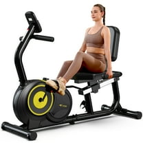 LNOW Recumbent Exercise Bike for Home Use,Quiet recumbent stationary bike for Adult Seniors,16 Magnetic Resistance, Adjustable Seat & Pulse Sensors