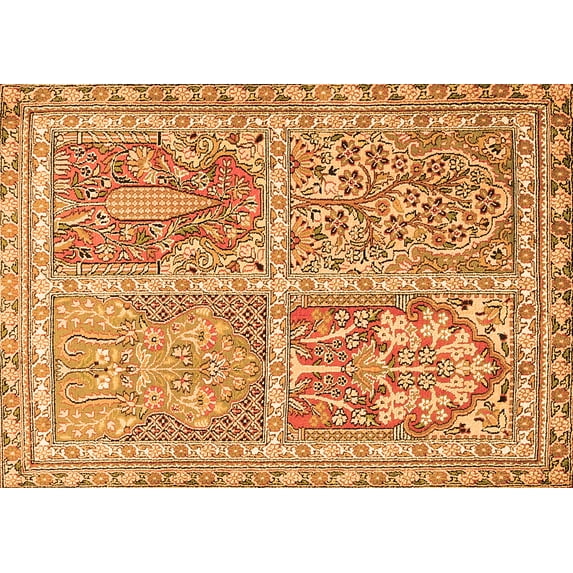 Ahgly Company Indoor Rectangle Persian Orange Traditional Area Rugs, 5' x 7'