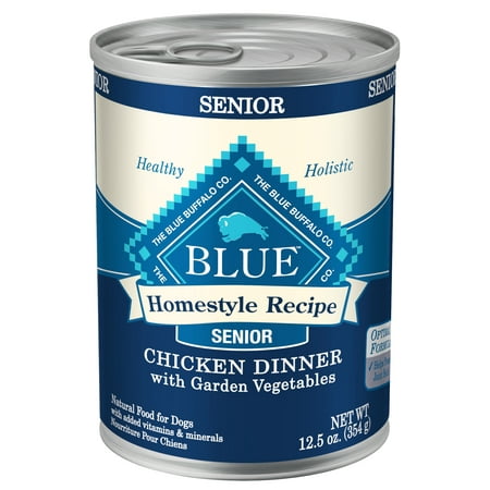Blue Homestyle Recipe Chicken Dinner with Garden Vegetables Wet Dog
