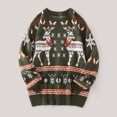 thumbnail image 1 of MKLEKYY Chandails de Gym pour Femmes Chandail Décontracté de Noël Imprimé Cerf Manches Longues Col Rond Blouse, 1 of 6