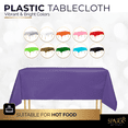 thumbnail image 2 of Amcrate Rectangular Plastic Purple Reusable Tablecloth Cover - Ideal for Weddings, Partyâ€™s, Birthdays, Dinners, Lunchâ€™s, Or for Any Tableware Use, (54" x 108"), 2 of 8