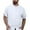 White, variant on Bcfgryg Men's Summer Thin Linen Short Sleeved Shirt Men's Casual Solid Color Linen Stand Collar Shirt Men's Breathable Linen Top Stretch Comfort Men's Shirts