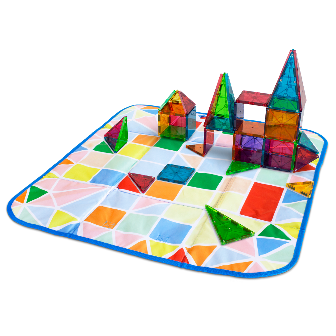 MAGNA-TILES Collapsible Toy Storage Bin & Play Mat – Holds 300 Pieces, Portable Magnetic Tile Organizer, Ages 3+