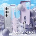 thumbnail image 2 of FITO for Samsung Galaxy S25 Ultra Case [ Rotatable Kickstand | Soft Anti-Scratch Microfiber Lining | Compatible with MagSafe] Silicone Phone Cover - Purple, 2 of 8