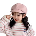 thumbnail image 2 of Callipe Children Beret Short Brim Vintage Solid Color Newsboy Cap Warm Autumn Winter Cap Girls Octagonal Cap Daily Outdoor Activities Headwear, 2 of 8