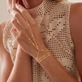 thumbnail image 3 of Turandoss Hand Chain Bracelet for Women Dainty 14K-Gold-Plated Finger Hand Chains Trendy Stackable Link Bracelets Layered Jewelry for Women Accessories, 3 of 8