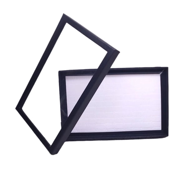 Sonducket Bandeja de exhibición de pendientes de anillo con tapa Caja de almacenamiento Organizador Estuche porta joyas para el hogar Dormitorio Tocador Ropa, zapatos y accesorios Miscelánea Blanco Sonducket AP016032-01