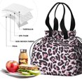 thumbnail image 4 of Pink and Black Of Leopard Print Drawstring Lunch Bag Women - Drawstring Lunch Bag Insulated for Work Office - Stain-Resistant Large Lunchbags for Women with Multi-Pockets, 4 of 6