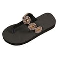 thumbnail image 3 of enyan Black Flip Flops Women's Comfortable Summer Beach Thong Sandals for Women with Cushion Walking Arch Support Yoga Mat Indoor Outdoor Soles,Beige,Size 9, 3 of 5