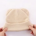 thumbnail image 6 of Toddler Kids Beanie Winter Knitted Hat Solid Cute Pom-Pom Cuffed Caps for 3-8 Years Kids Beanie Hat, 6 of 7