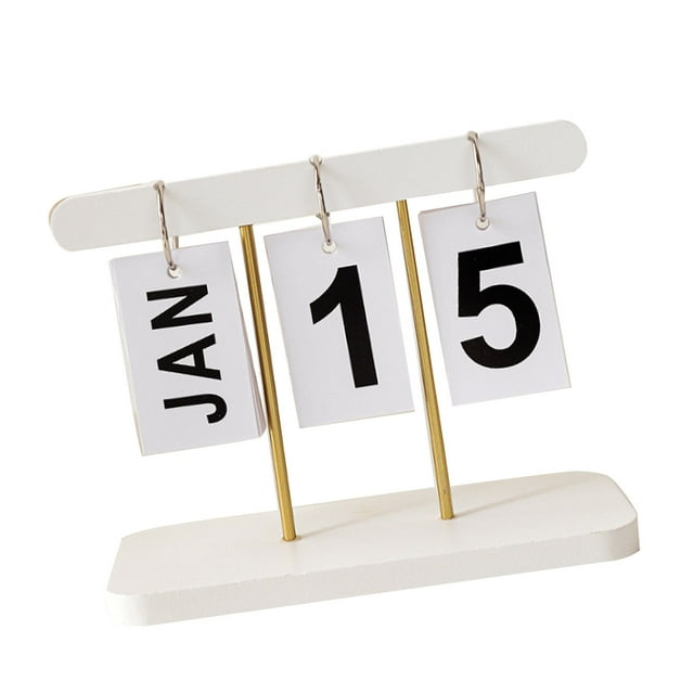 Calendario De Escritorio Con Tapa De Pie, Calendario De Escritorio Perpetuo Elegante Y Duradero, Reutilizable Para Oficina Y Hogar