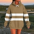 thumbnail image 2 of BXINGOHAI Women's Casual Hoodies Long Sleeve Solid Lightweight Pullover Tops Loose Sweatshirt with Pocket Coffee,S, 2 of 7
