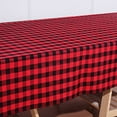 thumbnail image 6 of BalsaCircle 60" x 126" Black Red Gingham Checkered Polyester Tablecloth, 6 of 8