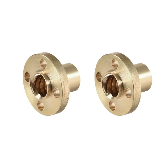 Uxcell 8mm Pitch 2mm Flange Trapezoidal T8 Screw Brass Nut for 3D Printer 2Pcs