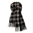 thumbnail image 4 of successthop Winter Scarf for Women Cold Weather Thick Neck Scarf Warm Fuzzy Wraps Colorful Plaid Blanket Scarves Black, 4 of 4