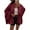 Burgundy, variant on Women's Chunky Knit Oversized Cardigan - Button Front Coat with Lantern Sleeves for Fall/ Winter Cozy Outerwear