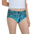 thumbnail image 6 of Pofeuu Beautiful Blue Peacock Print Soft Cotton Underwear Girls'Briefs Soft Undies, 6 of 7
