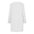 thumbnail image 4 of IROINNID Women's Summer Casual Long Sleeve V-Neck Smocked Tiered Short Dress, 4 of 5