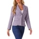 thumbnail image 4 of Chaqueta de mezclilla lavada de manga larga con botones y solapa para mujer Inspire Chic en púrpura claro, 4 of 6