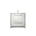 thumbnail image 2 of Lafarre 36 in W White Bath Vanity, Cultured Marble Top and Brushed Nickel Faucet Set, 2 of 3