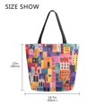 thumbnail image 5 of FORMRS Womens Canvas Tote Bag with Zipper Inner Pocket Shoulder Handbag, Art Buildings, 5 of 7
