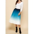 thumbnail image 5 of Made by Johnny Women's High Elastic Waist Pleated Mid A-Line Swing Skirt XXL TEAL_OMBRE, 5 of 6