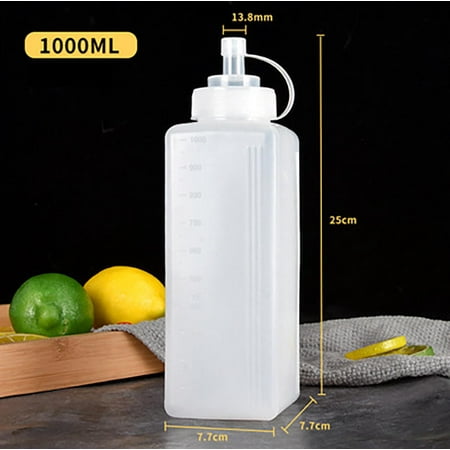 

800ml Large Volume Condiment Squeeze Bottle Sauce Squirt Bottle for Kitchen Plastic Syrup Salad Dressing Container Food Dispenser for Oil Ketchup Painting