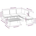 thumbnail image 2 of vidaXL 6 Piece Patio Lounge Set with Cushions Solid Acacia Wood, 2 of 11