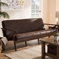 thumbnail image 2 of Baxton Studio Bianca Sofa en Similicuir Brun Foncé et Brun Noyer, 2 of 8