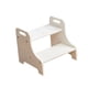 thumbnail image 1 of Taburete de madera con asas, portátil, resistente, de dos escalones Blanco, 1 of 9