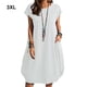 thumbnail image 3 of Vestido de mujer Qarigey sin mangas suelto verano cuello moda Blanco 3XL, 3 of 5