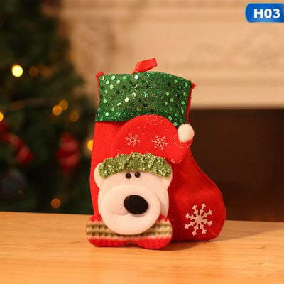 Old Christmas Stockings KABOER New Christmas Stockings Decorations Gifts Old People Small Socks Gift Bags Sequins Ornaments Jewelry Candy Storage ()