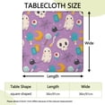 thumbnail image 2 of Seasonal Stretch Tablecloth 36x36 Square - Elastic Hem Washable Cover with Halloween Ghost and Pumpkin Design for Holiday Decor, 2 of 6